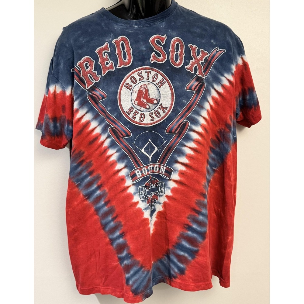Boston Red Sox Shirt Mens Large Multi Color MLB Baseball Liquid Blue Tie Dye